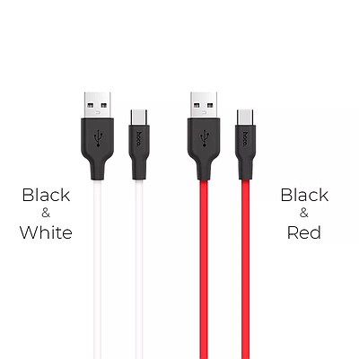 Cable Type - C / Hoco X21 Silicone type-c charging Cable black＆white