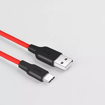 Cable Type - C / Hoco X21 Silicone type-c charging Cable black＆red