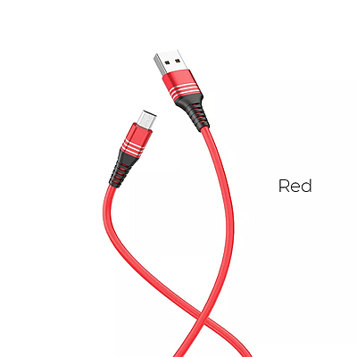 Cable Micro / Hoco U46 Tricyclic Silicone Charging & Data Micro Red