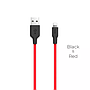 Cable Lightning / Hoco X21 Silicone Lightning Data Cable Black & Red