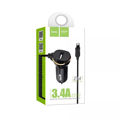 Charger Hoco Z14 single port with micro cable car charger black