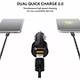 Charger Aukey Dual Port Car Charger with Quick Charge 3.0 Black