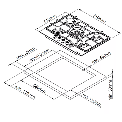 Built-in Hob Kupersberg FG 73 B