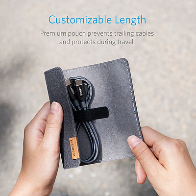 Cable Anker Powerline + USB-C to USB-C 2.0 3ft Gray with Pouch A8187HA1