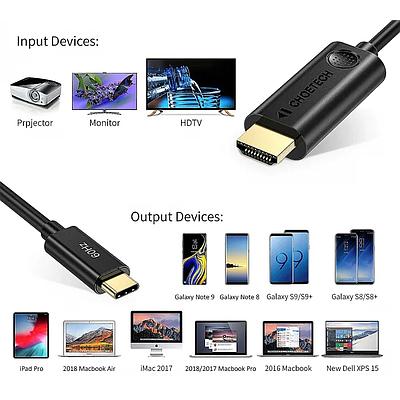 Choetech USB-C to HDMI 4K@60Hz Adapter Black