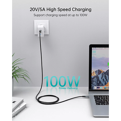USB-C / Choetech XCC-1002 PD 100W to USB-C (1.8 m) - Black/Silver