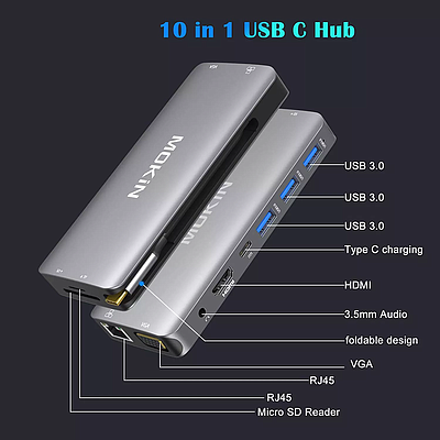 Adapter Aukey CB-C89 10-in-1 USB-C Hub