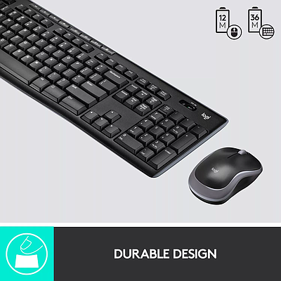 2 In 1 Logitech Wireless Keyboard MK275 With Mouse Combo - Black