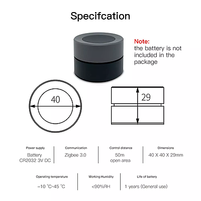 ჭკვიანი გადამრთველი Smart Scene Rotary Switch Multi-Control Moes შავი