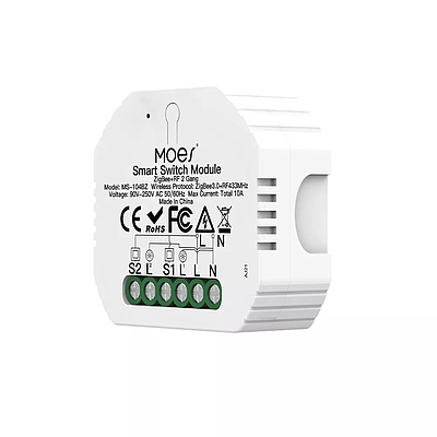 სინათლის გადამრთველი სმარტ მოდული Moes ZigBee 3.0 RF Smart Light Switch Module 2 Gang Modular