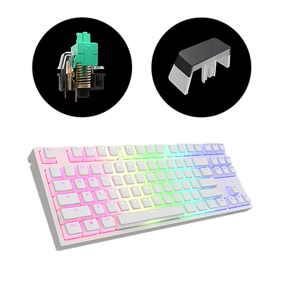 Gaming Keyboard Dark Project KD87A Pudding G3MS Opt. RGB - White