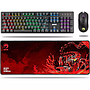 3 In 1 Marvo CM372 Wired Gaming Keyboard With Mouse Combo - Black