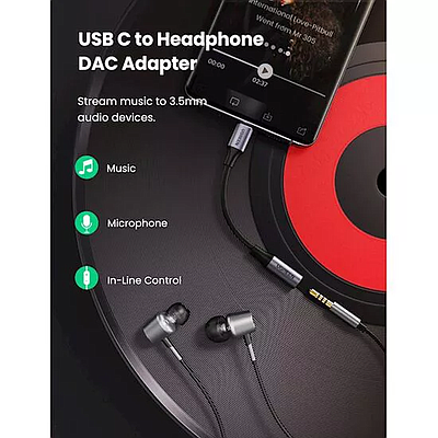 Audio Adapter UGREEN (80154) Type-C To 3.5mm - Gray