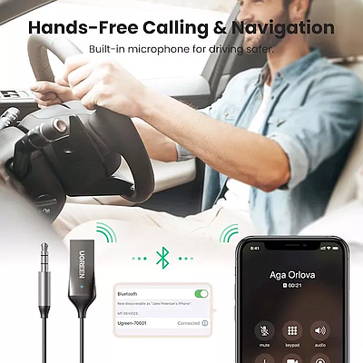 Audio Adapter Car Bluetooth Receiver UGREEN CM309 (70601) USB To 3.5mm - Black