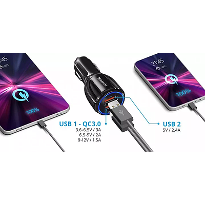 Car Charger Defender UCA-100 2xUSB (83833) - Black