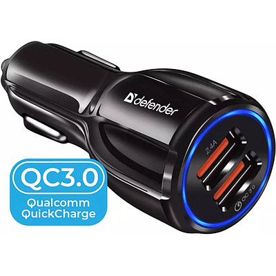 Car Charger Defender UCA-100 2xUSB (83833) - Black