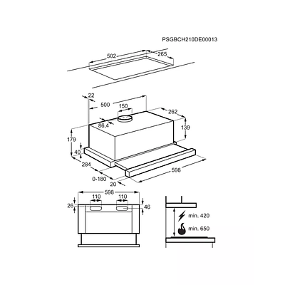 Built-In Hood Electrolux LFP326S Silver