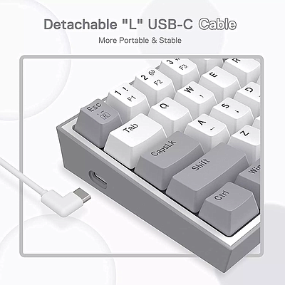 Gaming Keyboard Redragon K617 Fizz - Grey + White
