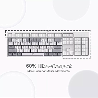 Gaming Keyboard Redragon K617 Fizz - Grey + White