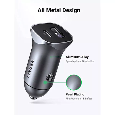 Car Charger UGREEN CD130 (40858) 30W Dual USB - Space Gray