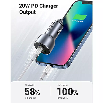 Car Charger UGREEN CD213 (60980) 42.5W Type-C - Gray