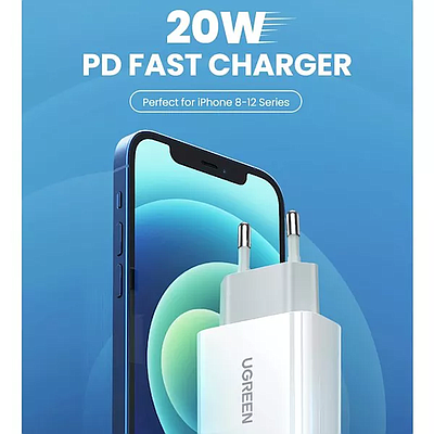 Fast Charging Power Adapter UGREEN CD137 (60450) With PD 20W - White