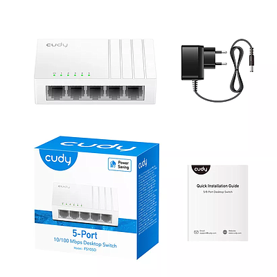 Cudy 5-Port Fast Ethernet Unmanaged Desktop Switch FS105D - White