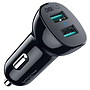Car Charger Choetech C0051-V5 36W QC 3.0 Dual USB-A - Black