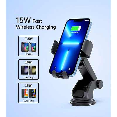 Gravity Wireless Car Charger Holder Choetech T203-F 15W - Black