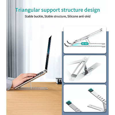 Foldable Aluminium Laptop Stand Choetech H045-SL - Silver