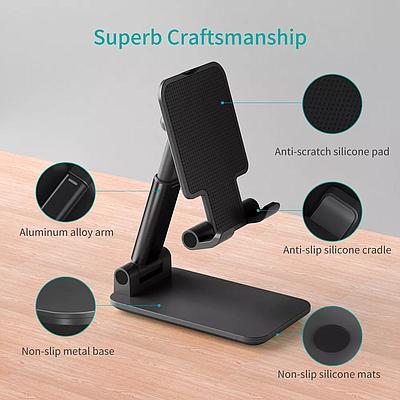 Foldable Phone Desk Holder Choetech H88-BK - Black