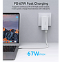 Wall Charger Choetech PD6011 67W Type-C And USB Type-A - White