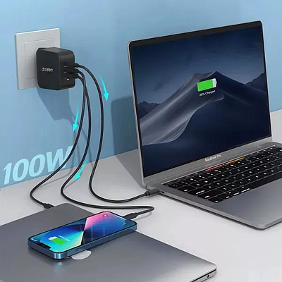 Wall Charger Choetech PD8005 100W Type-C And USB Type-A - Black
