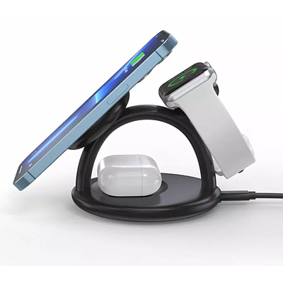 3 in 1 Holder Magnetic Wireless Charger Choetech T587 15W - Black