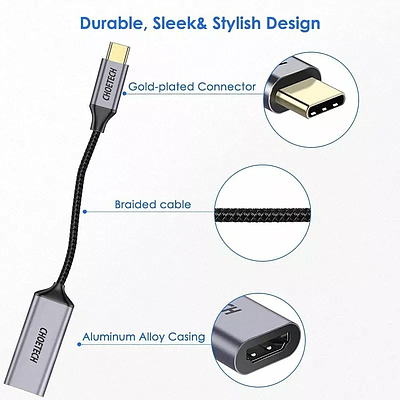 Choetech HUB-H10 4K 60Hz USB Type-C to HDMI Adapter - Gray