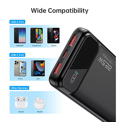 Powerbank Choetech B728 PD22.5W 10000mAh - Black