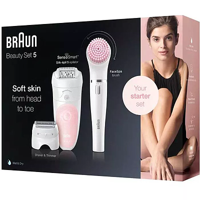 Epilator Braun SES5-885BS White / Pink
