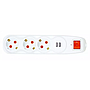 3-Way Power Strip Nilson with 2xUSB Ports (44134115) - White