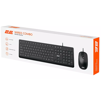 2 In 1 2E MK405 Wired Keyboard With Mouse Combo (2E-MK405UBK) - Black