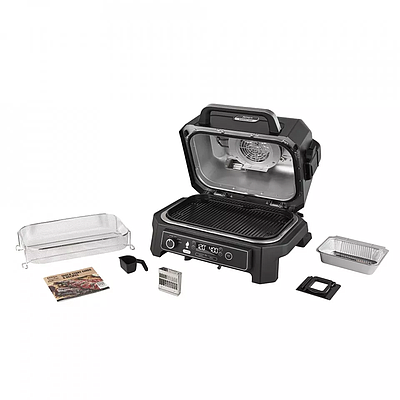 Woodfire Pro XL Electric BBQ Grill & Smoker Ninja OG850EU Black
