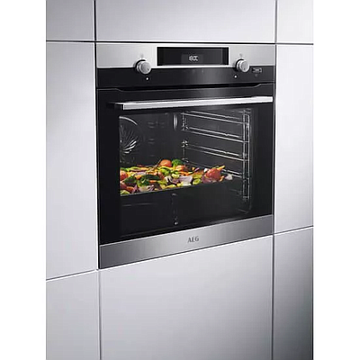 Built-In Electric Oven AEG BER455120M Black / Silver