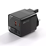 Wall Charger Choetech PD6091 PD65W Gallium Nitride with Retractable Cable - Black