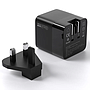 Wall Charger Choetech PD6091 PD65W Gallium Nitride with Retractable Cable - Black