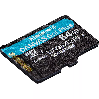 microSD Card Kingston 64GB C10 UHS-I U3 A2 (SDCG3/64GBSP) - Black