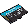microSD Card Kingston 64GB C10 UHS-I U3 A2 (SDCG3/64GBSP) - Black