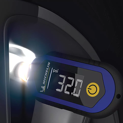 Car Digital Rechargeable Tire Pressure and Tread Depth Gauge Michelin (27001) - Black + Blue