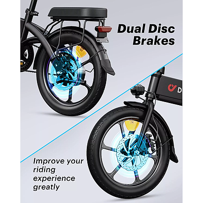 Foldable Electric Bike DYU 16" 250W (B0936P8PYT) - Black