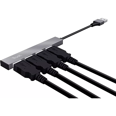 USB Hub Trust Halyx Aluminium 4-Port (23786) - Silver