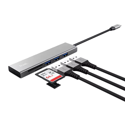 USB-C Hub & Card Reader Trust Halyx Fast (24191) - Silver