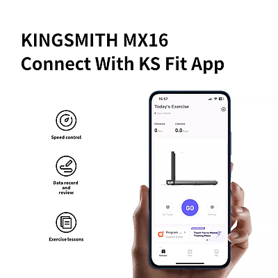 Xiaomi KingSmith WalkingPad MX16 Double-Fold Treadmill - Black